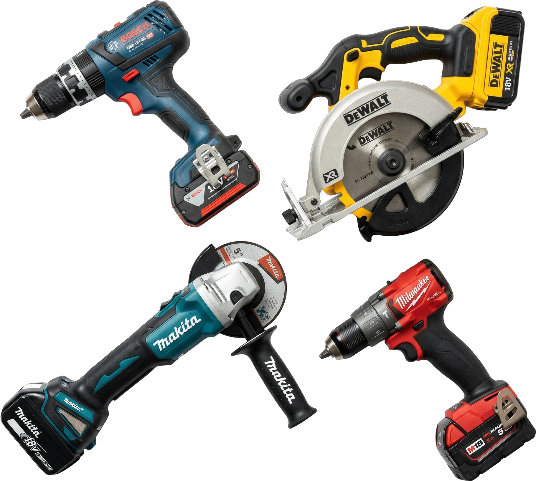Ferramentas profissionais Bosch, Makita, DeWalt e Milwaukee